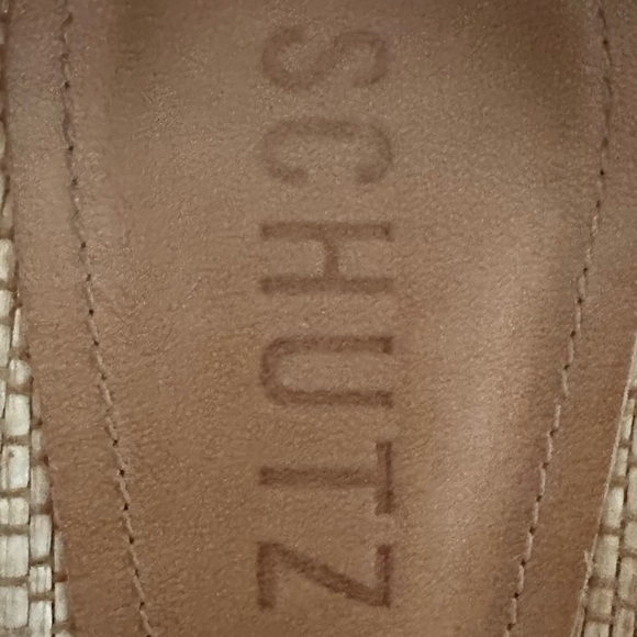 SCHUTZ Caroline Carolaine Raffia Embroidery Flame Palm Leaf Heels Shoes 8B - Picture 4 of 7